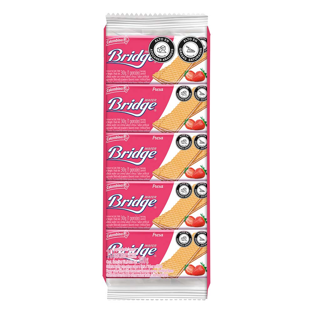 Galletas Bridge Fresa 10 Und