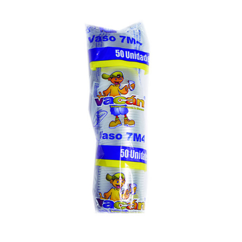 Vaso plástico 7oz ×50