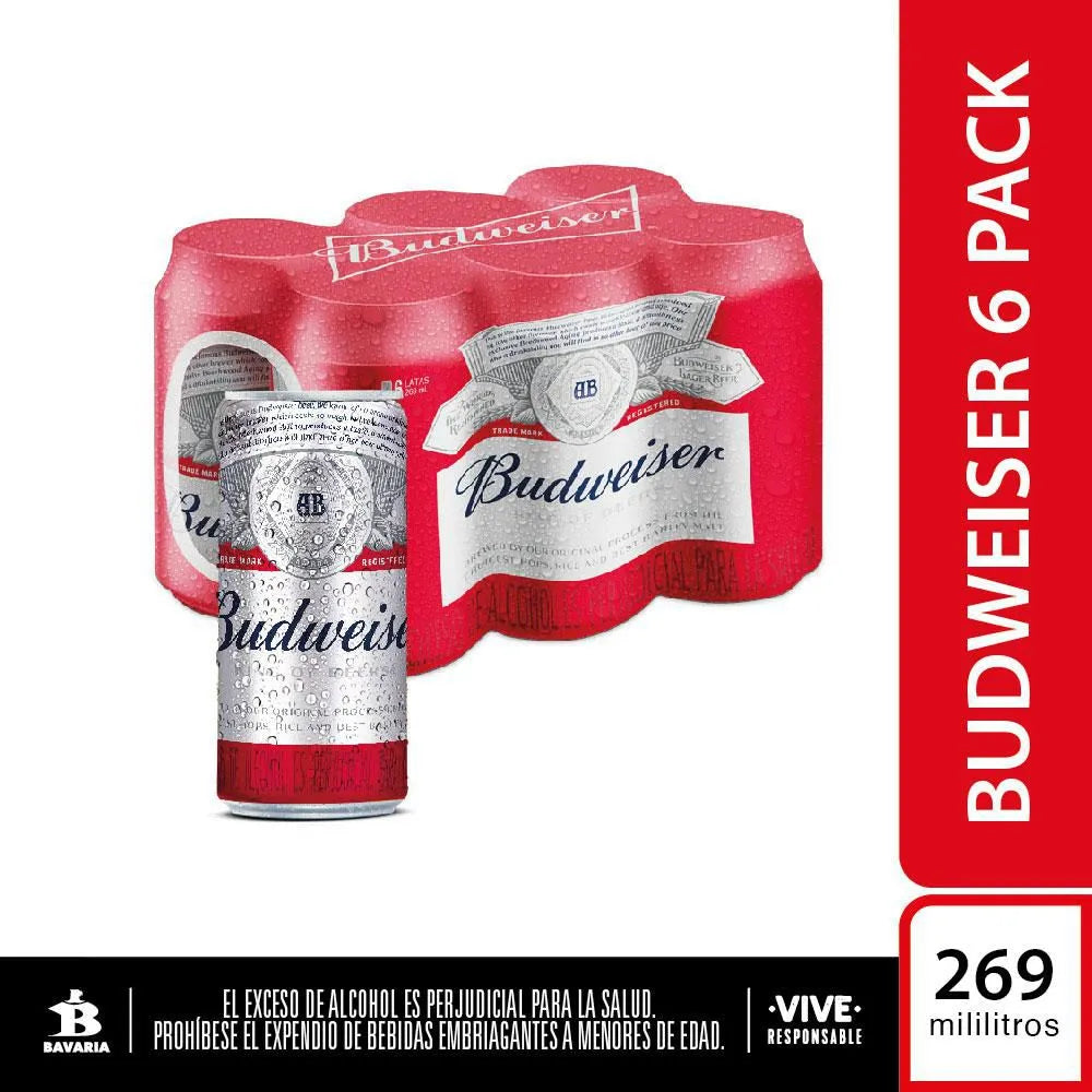 SixPack Cerveza Budweiser 269 ml