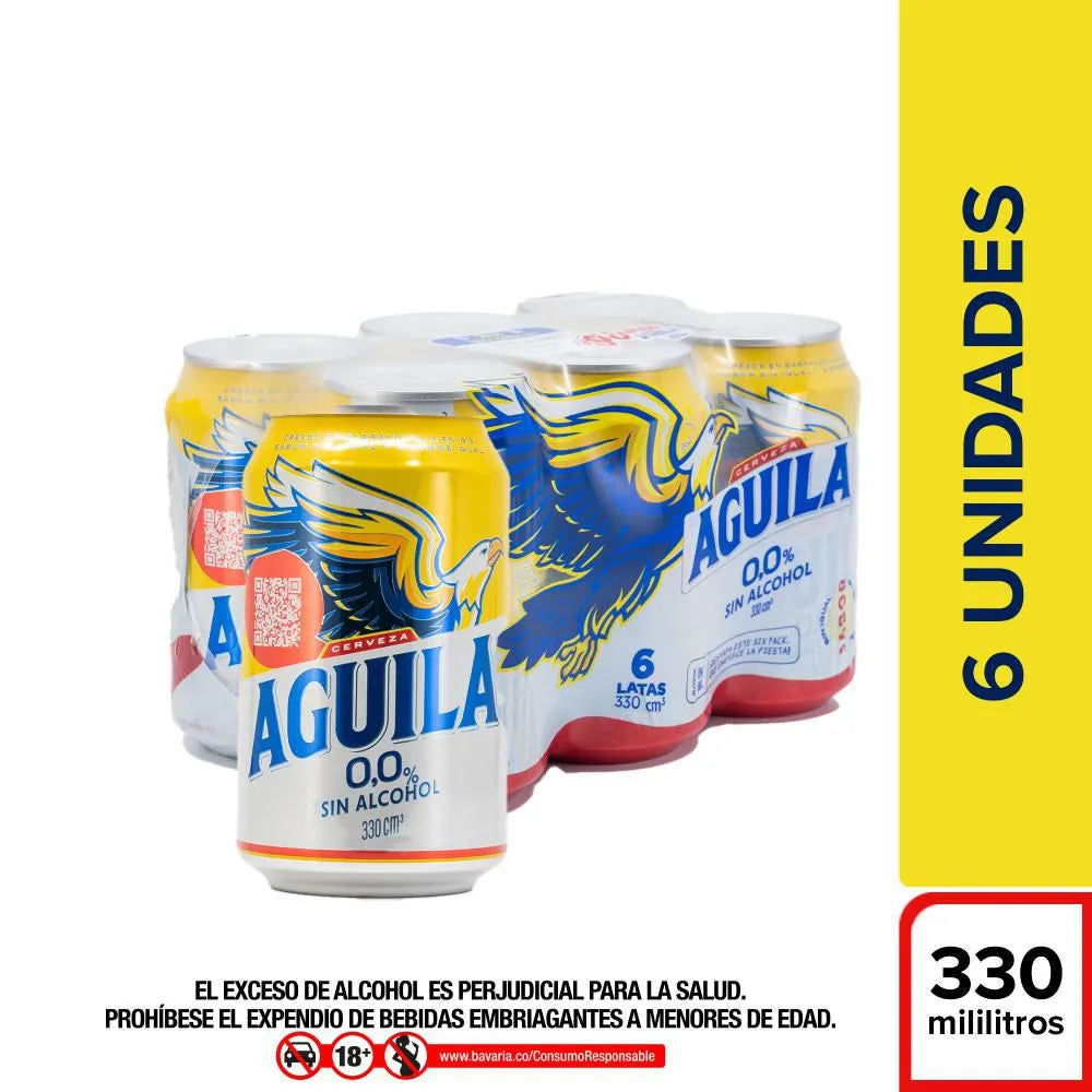 SixPack Cerveza Águila Cero 330 ml