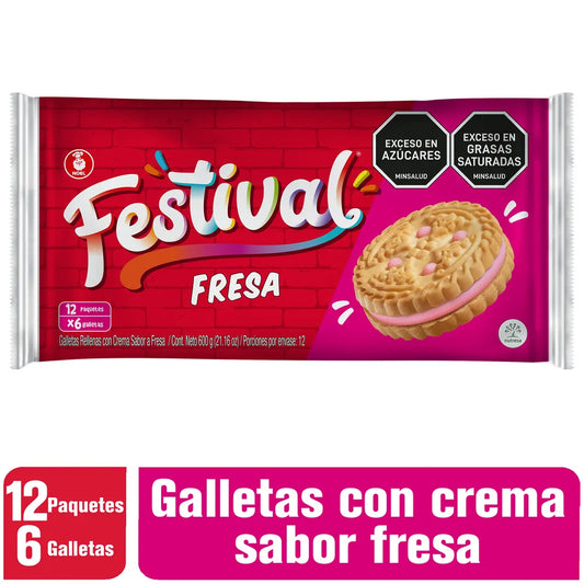 Galletas Festival Fresa 12 x 6