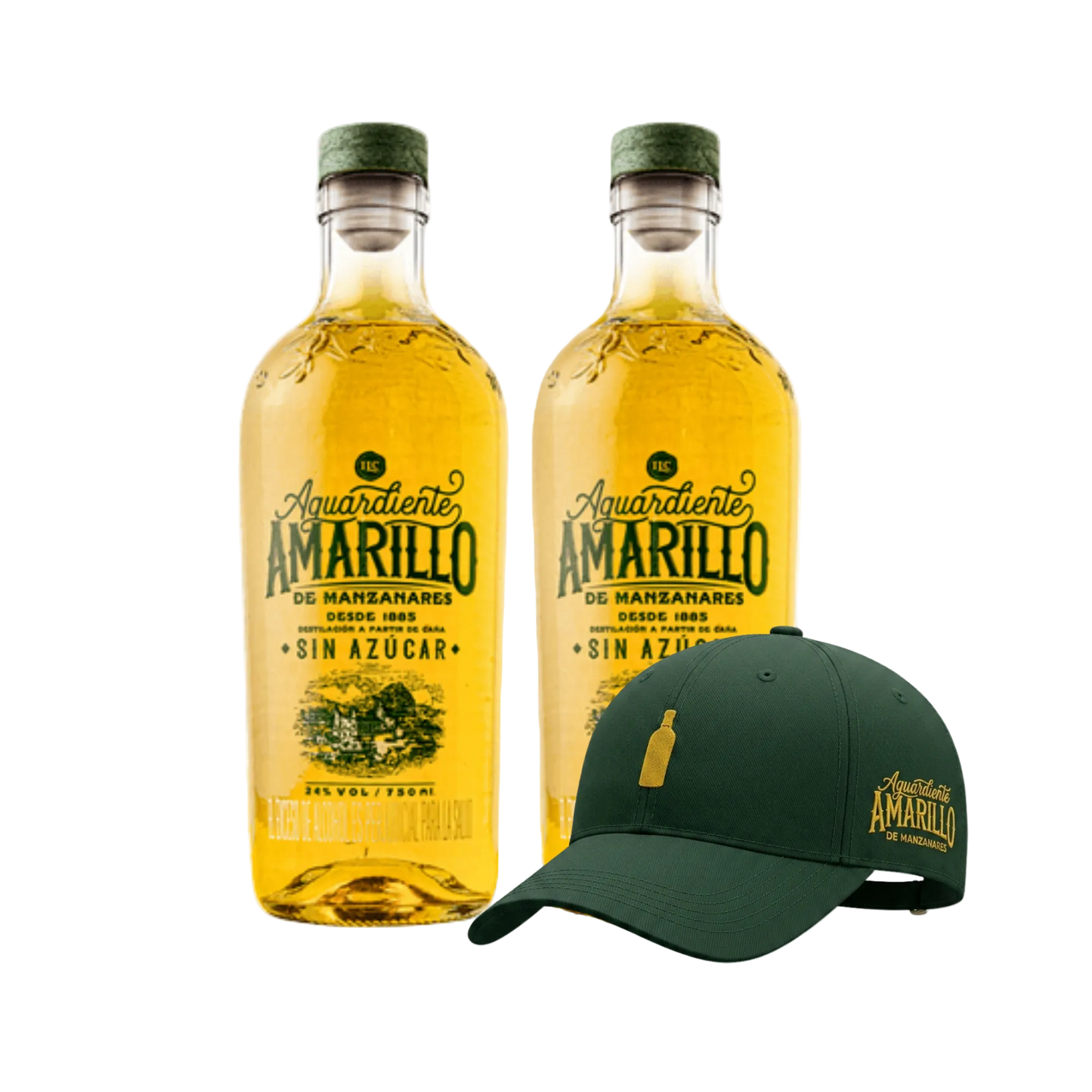 2 Botellas de Aguardiente Amarillo 750 ml gratis una Gorra