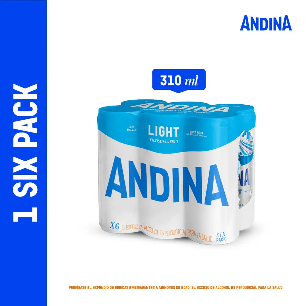 SixPack Cerveza Andina Light Lata 310 ml