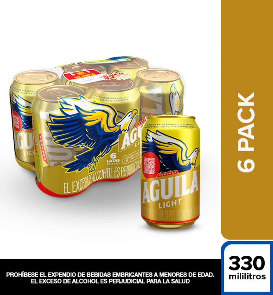 SixPack Cerveza Águila Light 330 ml