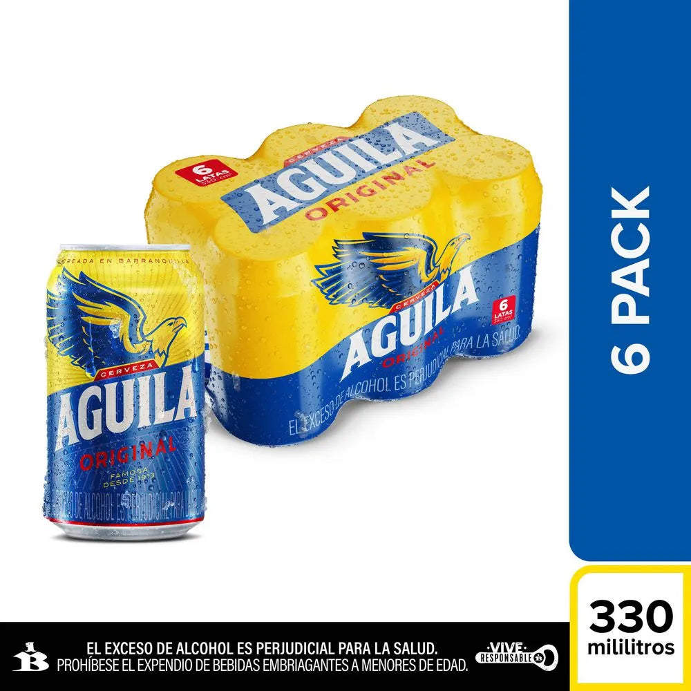 SixPack Cerveza Aguila 330 ml Lata