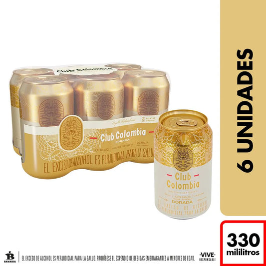 SixPack Cerveza Club Colombia Dorada 330 ml